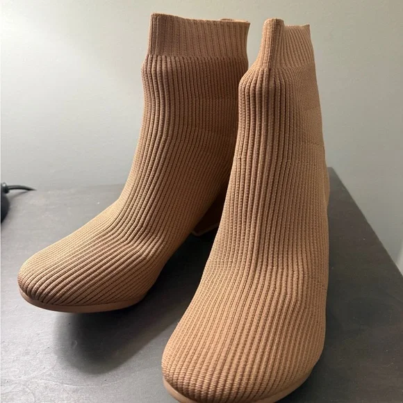 Pashion Footwear Latte Knit Booties - Picture 1 of 5